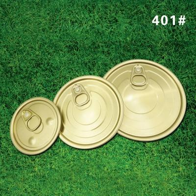 Yellow and White Coated Can Lids for Easy-Open Packaging 401 Size 63mm Diameter Customizable Design Material Choice