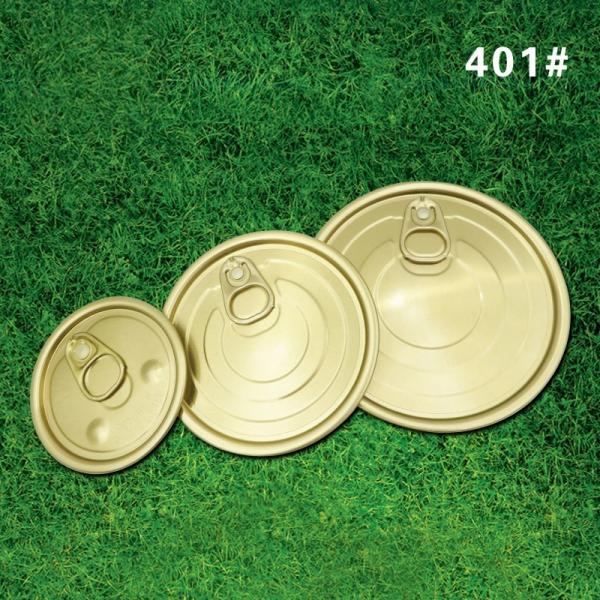 Yellow and White Coated Can Lids for Easy-Open Packaging 401 Size 63mm Diameter Customizable Design Material Choice