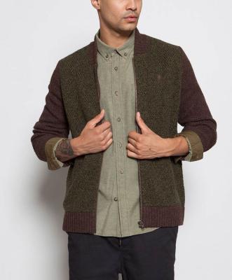 Knitted Mens Cardigan Sweaters , Multi Color Zippered Cardigan Sweater