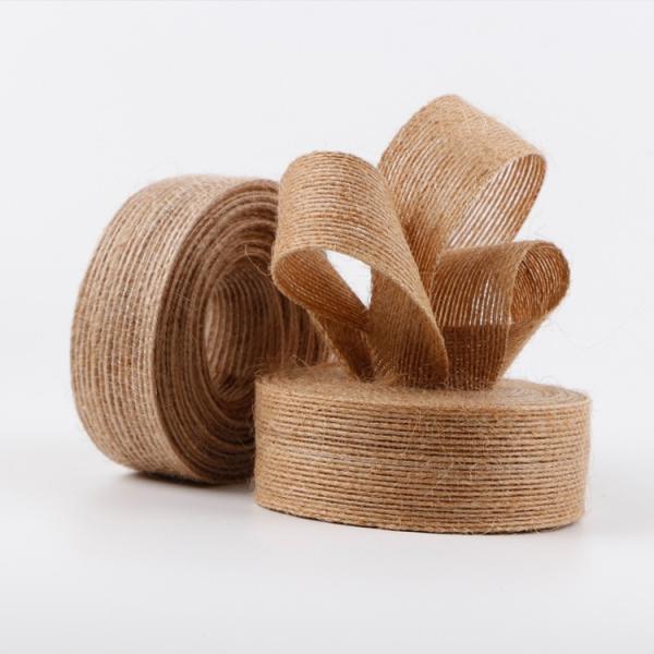 Stock Jute Burlap Ribbon for Gift Wrapping Solid Color Decorative Ribbon Christmas