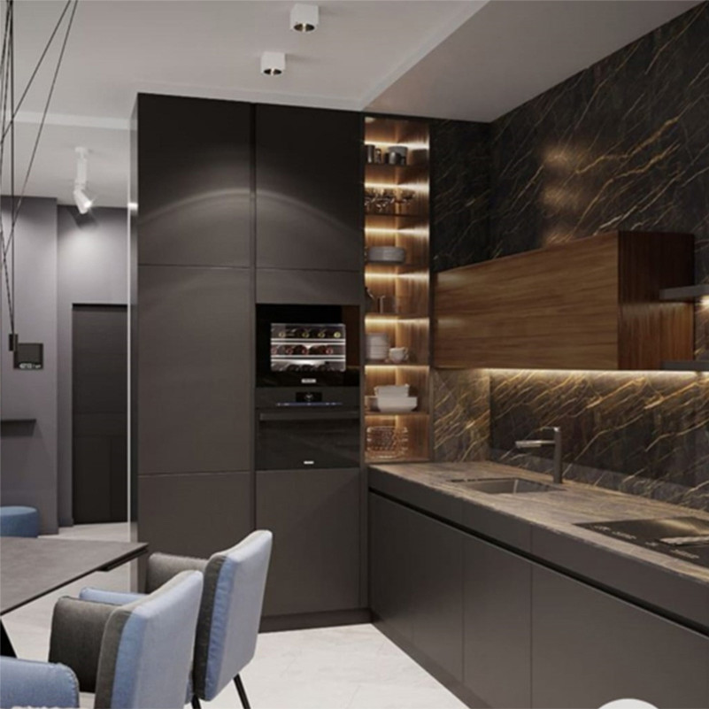 Blum Hardware European Customized Waterproof Lacquer Kitchen Cabinet for Modern Luxury