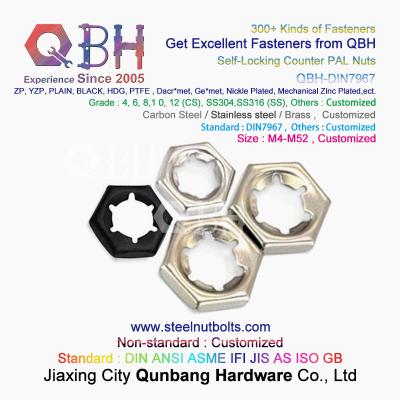 RUÍDO de QBH 7967 M4 ao aço carbono de travamento preto de 6 dentes M52/porcas de aço inoxidável do contador do fechamento do auto/Pallnut