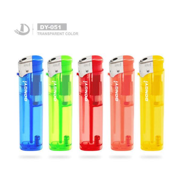 Прозрачный розовый электрический зажигалка с переполняемой способностью и детской устойчивости