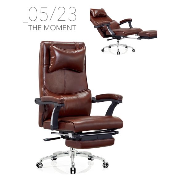 Office Gaming PU Leather Chair Recliner With Footrest High Back