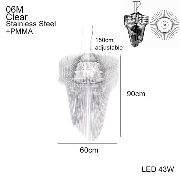 Nordic Modern Streamline Ceiling Pendant Lights Aria XL Pendant（WH-AP-630）