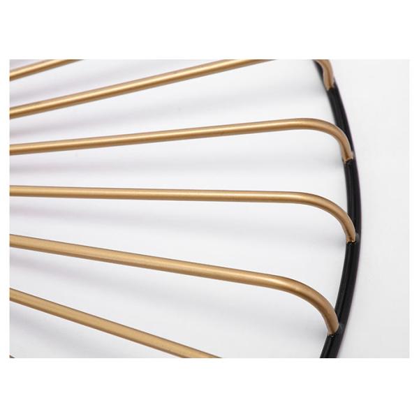 Simplify Black And Gold Round Mirrored Metal Wall Art For Outdoor Indoor Decor