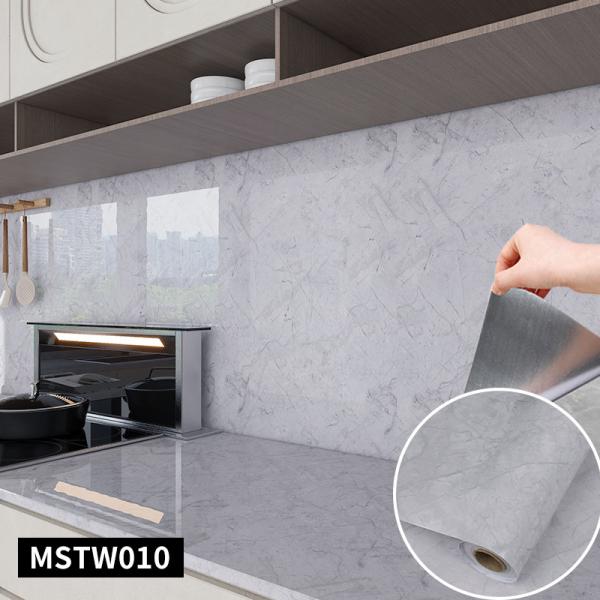 Marble Kitchen Wall Tile Stickers Geometric Pattern Peel and Stick Vinyl Wallpaper for Home Interior Decoration