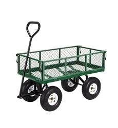 Qingdao Port Loading Heavy Duty Lawn Garden Yard Trolley Wagon Cart with Outdoor Design