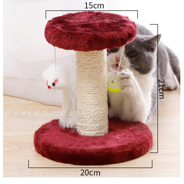 Christmas Cats Scratching Posts Solid Wood Red Brown Cat Scratching Pole