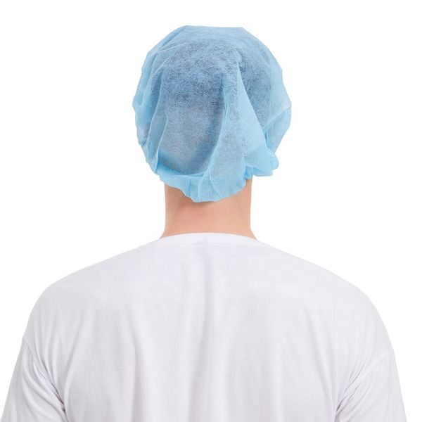SMS Excellent Disposable Bouffant Cap Hubei Haixin Head Care Doctor Headgear Flexible Rubber Band Blue Non Woven Caps Wholesale