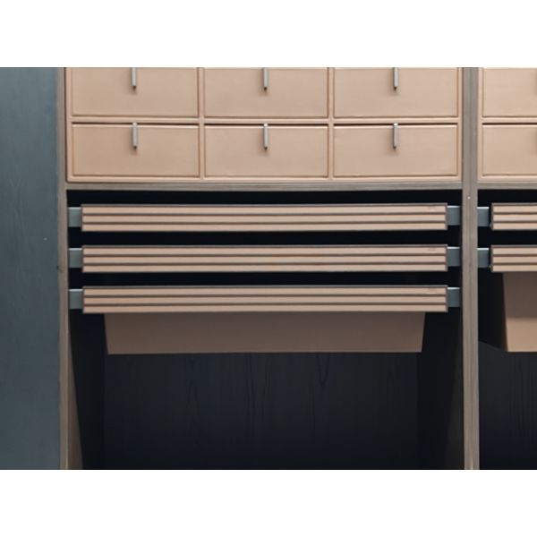 Mjmhd Slide-out Drawer Basket, Pull-out Storage Basket & Wardrobe Organizer - Open-top Design, MDF PVC Construction, Space-saving (664x485x170mm, LB-2)