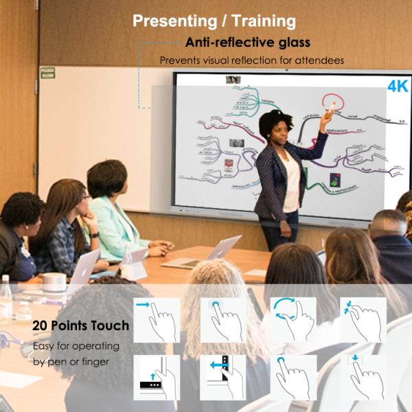 Dual System Interactive Whiteboard , All In One 65 Inch Smart Board