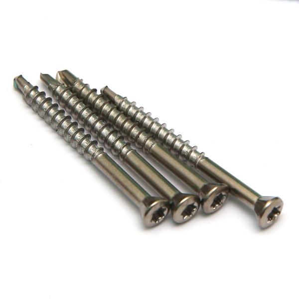 SS AISI 410 Stainless Oval Head Torx Drive Self Drilling Decking Screw With Four Teeth