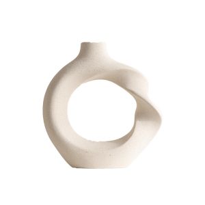 Hollow Geometric Ceramic Vase for Modern Home Decor
