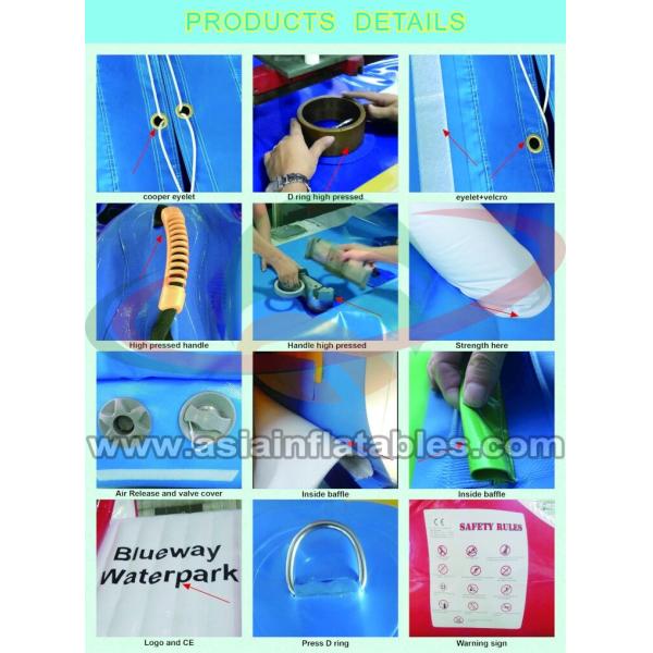 Blue Color Pool 30M 0.6mm PVC Inflatable Water Park