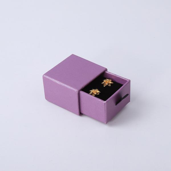 Wholesale manufacturing Eco Friendly high quality gift Jewellery Box Personalized Custom Ring Necklace Earring Bracelet Packaging Purple Cardboard Paper Drawer Jewelry Box with logo