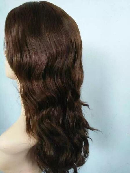 12 Inches  Wholesale Jewish Wigs European Human Hair Hair #6 Color Big Layer