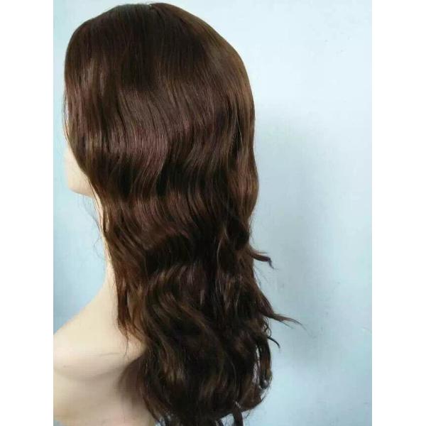 12 Inches Wholesale Jewish Wigs European Human Hair Hair #6 Color Big Layer