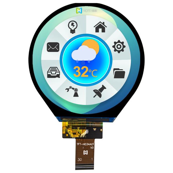 3.4 Inch IPS 800x800 Round Screen TFT Display Panel For Industrial Control