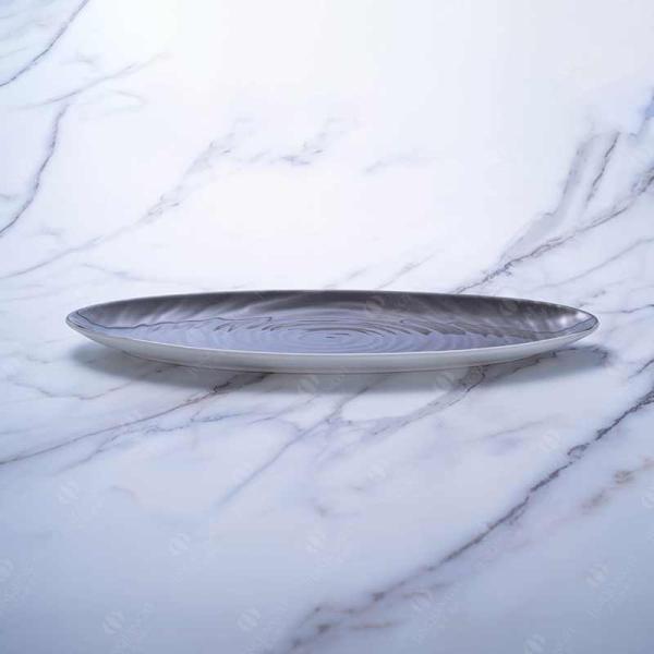 Oblong Shape Ceramic Dinner Plate 14.25'' 16.25'' For Baking Store