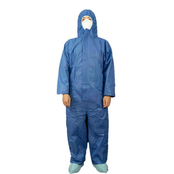 Type 3B Yellow Disposable PP PE Protective Coverall With Hood Anti Static Pass EN14126