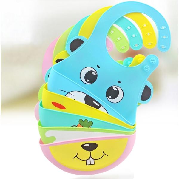 Adjustable Soft Silicone Waterproof Infant Bibs Baby Bibs For Newborns Washable
