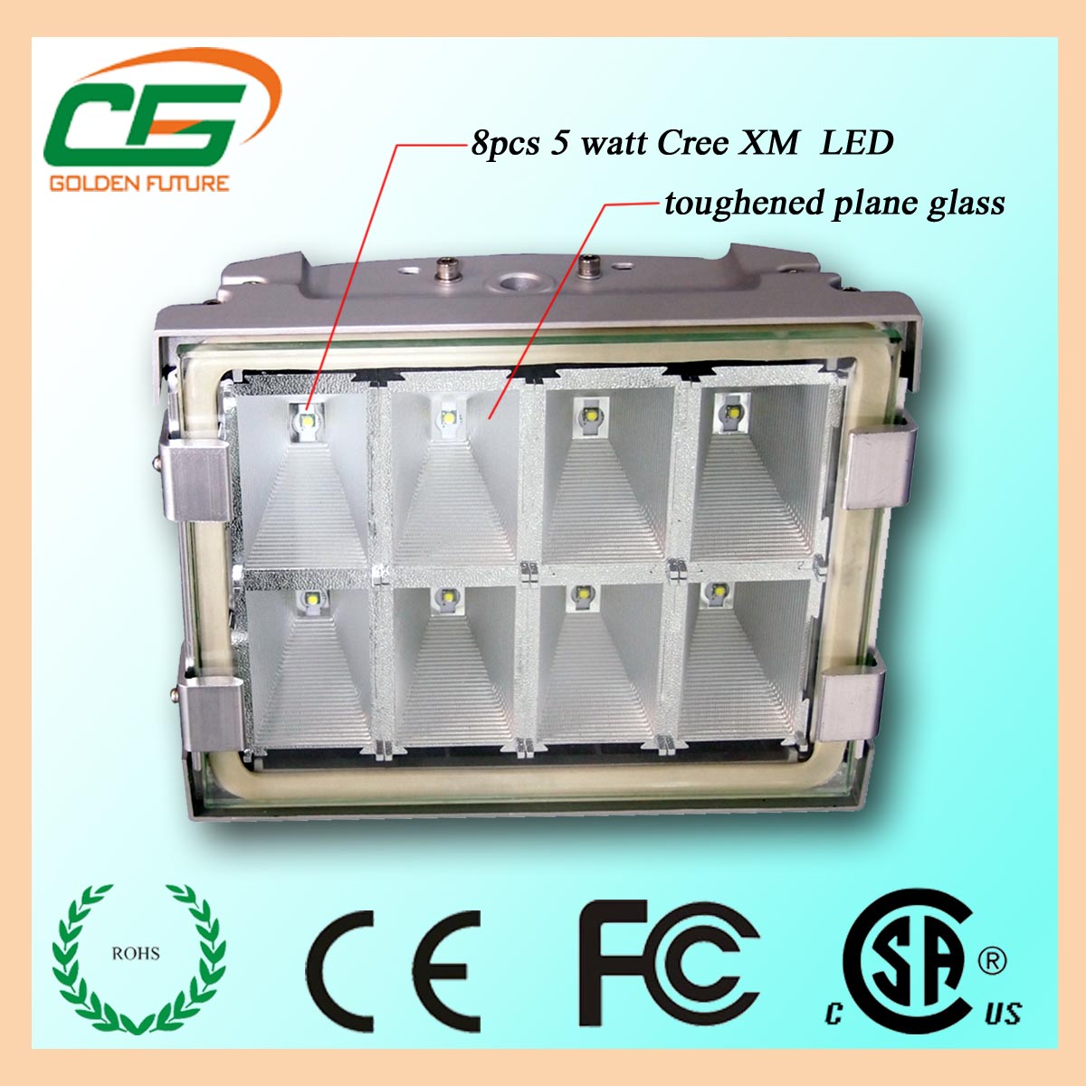 Белизна света сени СИД бензоколонки Кри IP65 40W холодная, заливающее освещение СИД CE FCC