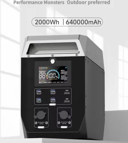 2000W 2000WH Portable Power Station Bank Supply Solar Generator Wholesale Travel Home Lifepo4 Solar Panels 400 Watt