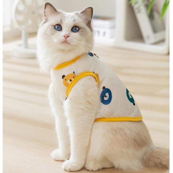 Vintage Print Waterproof Pet Coat Adjustable Size Cat Clothes Breathable Fabric