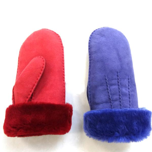 Wholesale Stock Double Face Real Lamb fur Ladies Mitten Spanish Merino Shearling Sheepskin Classic Winter 2018 Mitten