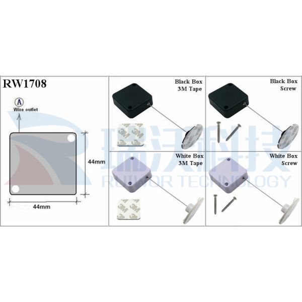 RW1708 Square Security Tether Plus Dia 38mm Circular Sticky Flexible ABS Plate For Cambered Surface Products