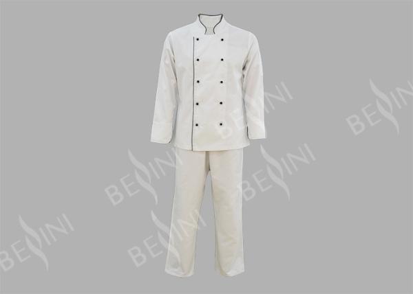 Anti Shrink Personal Protective Clothing / Womens Chef Clothes Button Front Closure