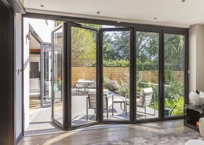 Fire Proof Aluminium Bifold Patio Doors , Residential Folding Doors With Louver Inside