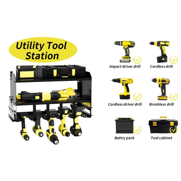 Пегборд беспроводная сверла батарея зарядная станция Полная полка электроинструмент организатор с магнитной стойкой хранилища