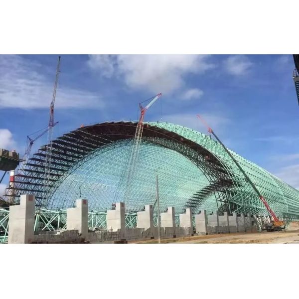 Long Span Steel Space Frame Structure for Large Power Plant Storage Sheds