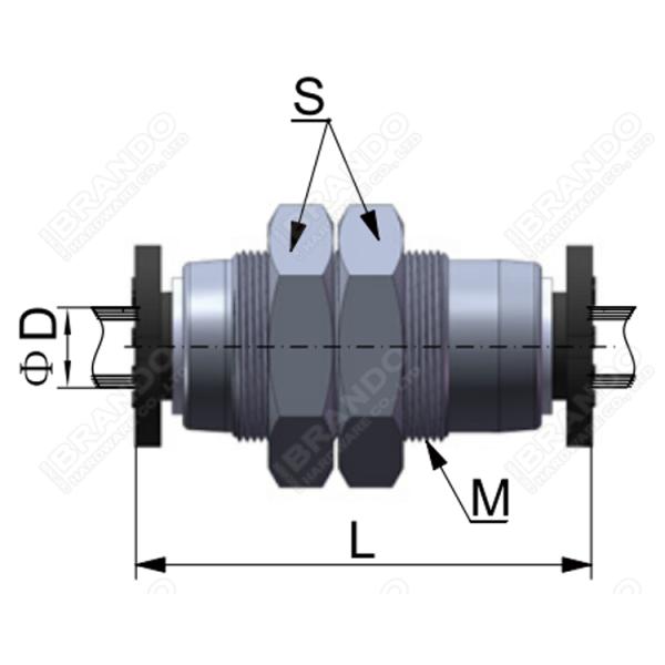 PMM Bulkhead Union Pneumatic Hose Fittings 1/8'' 1/4'' 3/8'' 1/2''