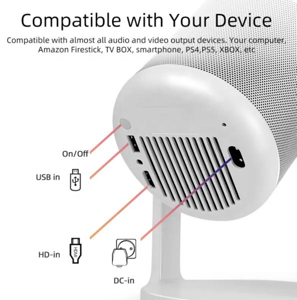 J1 Mini Flip Android 11.0 Projector , Smart Home Projector HY300 HY320 Smart Projector