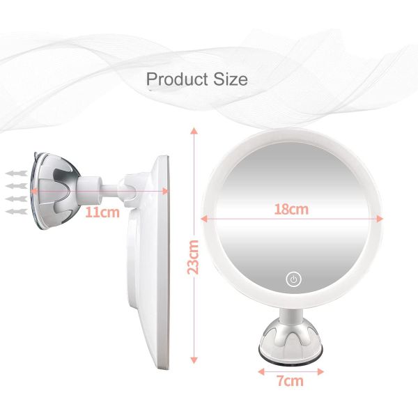 Beauty Beautiful Bathroom Vanity Led Light Magnifying Makeup Mirror With Suction Cup