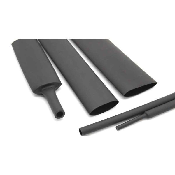 3/32 трубопроводов полиолефина трубки сокращения жары прилипателя стены 2.4mm черного галоида свободных двойных