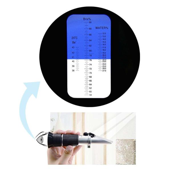 Compact Portable Brix Refractometer 0-40% Brix and 0-25% Alcohol Range for Wine Sugar