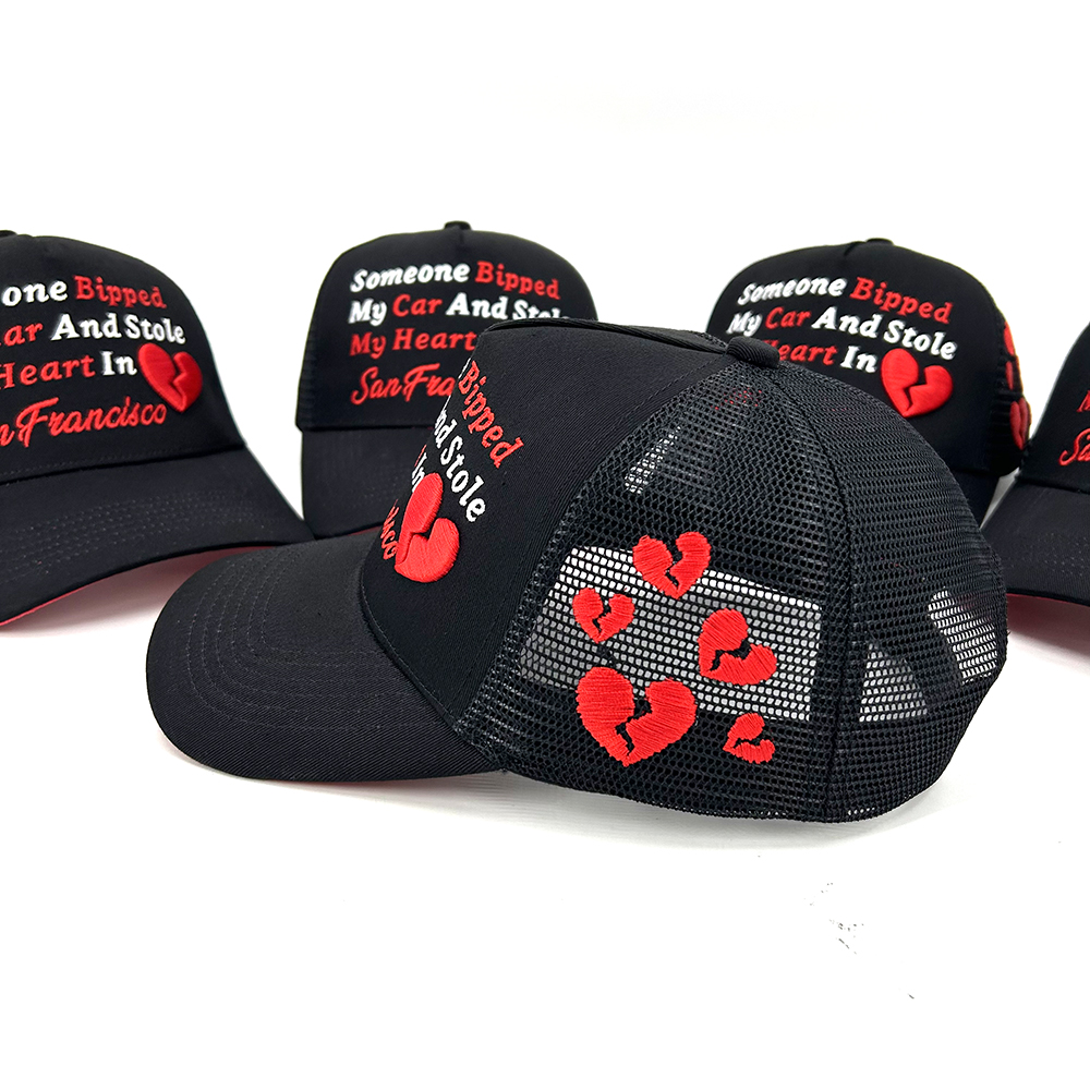 Cotton Mesh 5 Panel Trucker Cap Embroidered Baseball Custom Snapback Cap