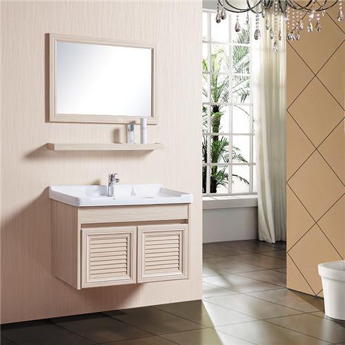 Wooden Grain Bathroom Sinks And Vanities Fire Proof Anti Corrode With 780mm Shelf