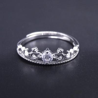 Anéis de prata elegantes do zirconita com forma imperial luxuoso da coroa