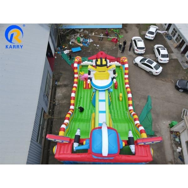 Robot Theme Inflatable Water Park with Inflatable Obstacle Unisex PVC Tarpaulin