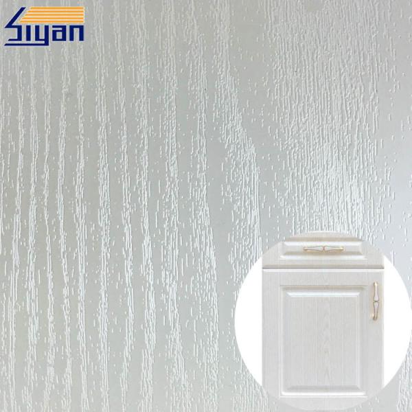 White Pvc Wood Grain Film , Decorative Pvc Membrane Sheet For Furniture