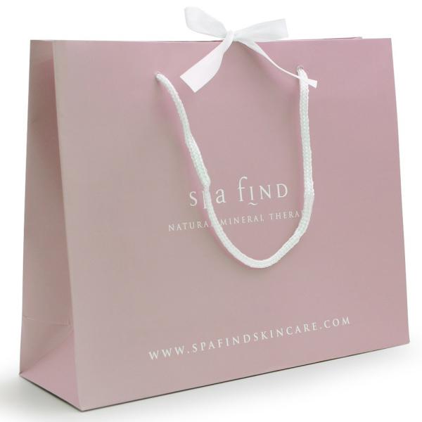 100gsm 128gsm Luxury Gift Printed Paper Carrier Bags With Ribbon Handle