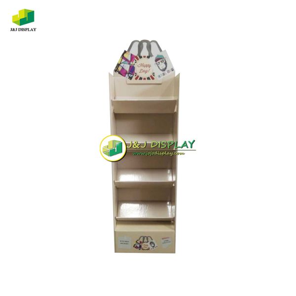 Stationery Promotion Cardboard Display Units Retail Flooring Stand Customized