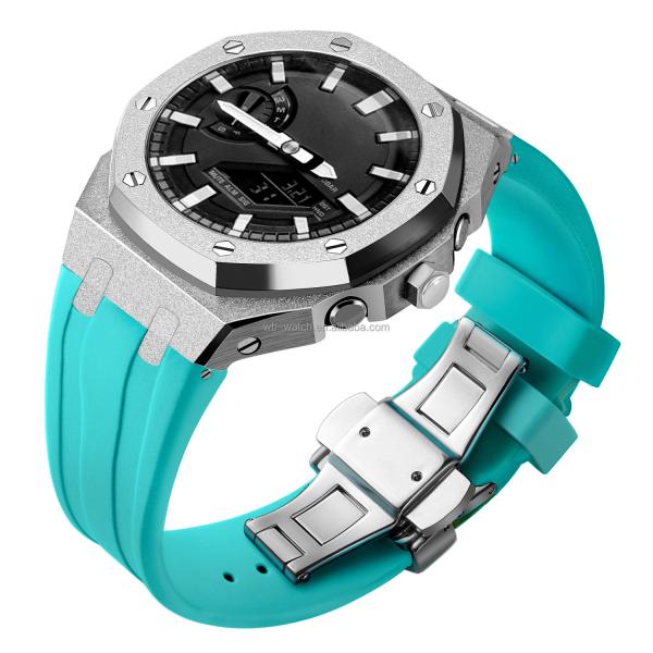 Caixa de relógio de aço inoxidável e banda para Casio Ga2100 G Peças de reposição de choque
