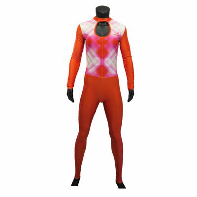 Long Sleeve Style Inline Skate Clothing Orange Skating Skin Suit For Lady