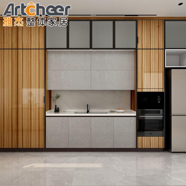 Conjunto completo de armários de cozinha de estilo moderno prontos para montagem para melhorias domésticas